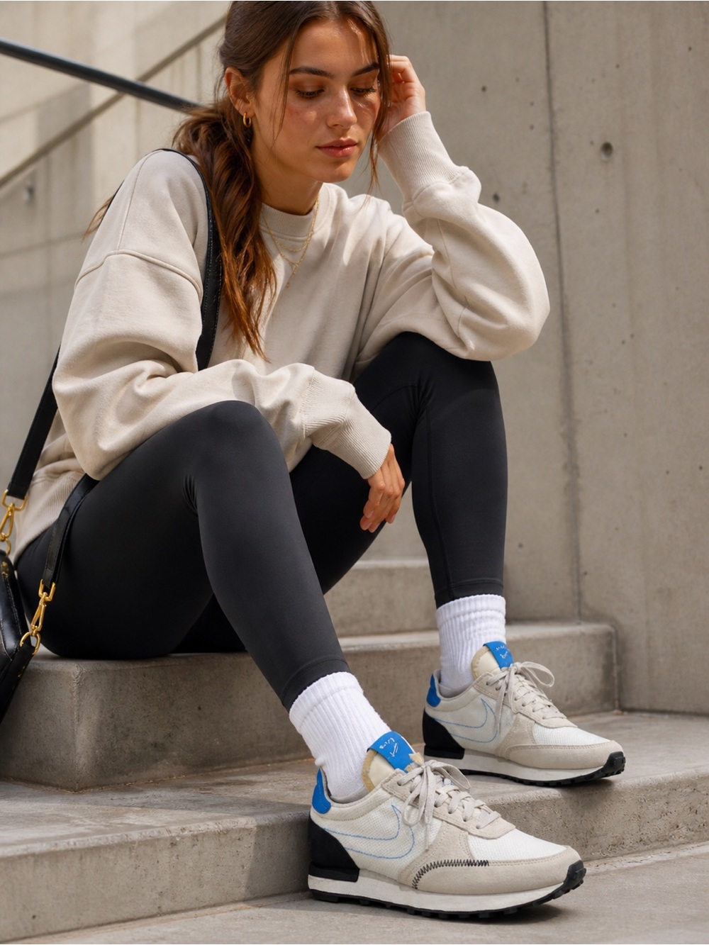 Nike Daybreak Type N354 Sneakers Sail Photo Blue Women’s 8 Retro Waffle